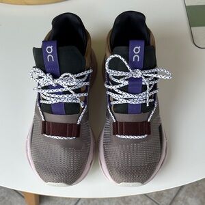 On Running cloudnova Women's Shoes in Black, Purple, and Brown, ( zinc & lily)